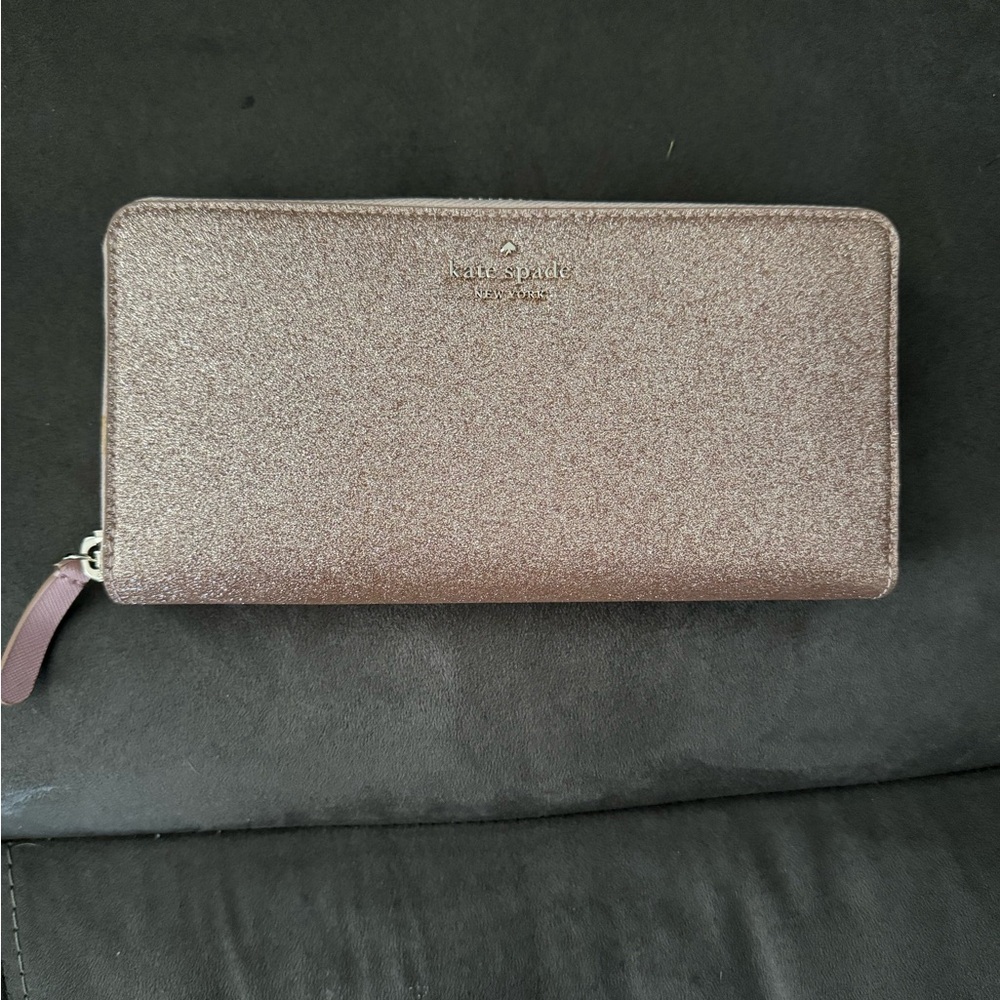 Rose gold Kate spade zip wallet